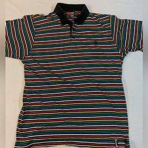 Southpole mens short sleeve polo shirt, size 2XL, multicolored stripes